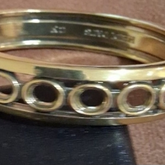 Heidi Daus Gold Bracelet with Blue and White Accents BANGLE - Picture 2 of 3